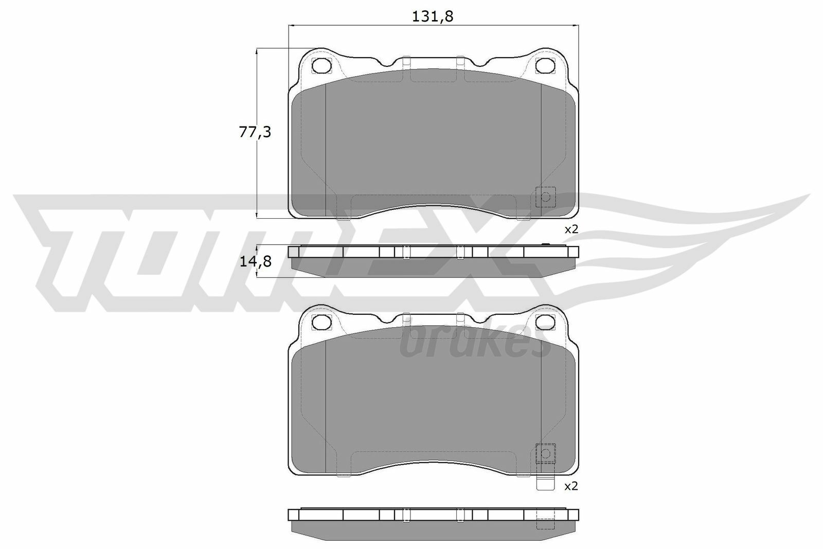 Sada brzdových destiček, kotoučová brzda TOMEX Brakes